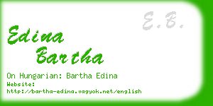 edina bartha business card